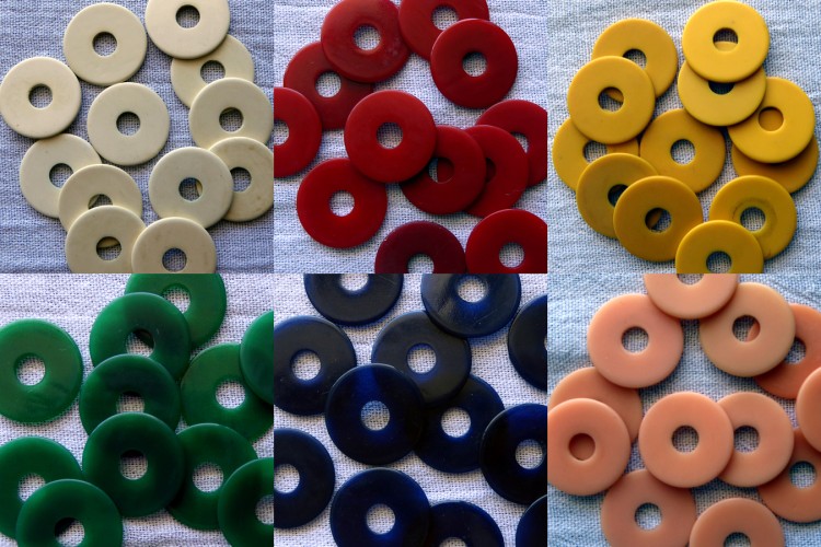 Vintage-Smooth-Celluloid Coins (Dozen)