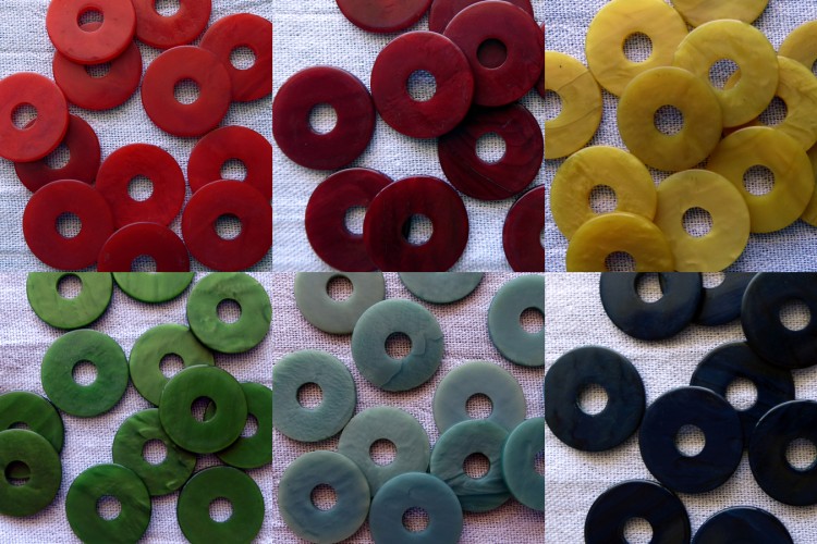 Vintage-Striped-Celluloid Coins (Dozen)