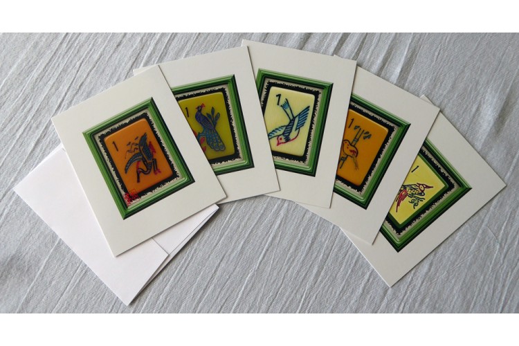 mahjongtileartcards™ - Vintage Catalin One-Bams (2020)