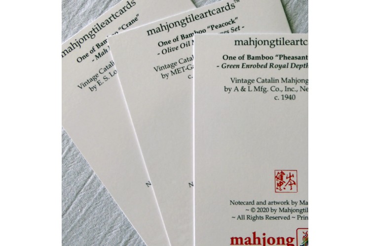 mahjongtileartcards™ - Vintage Catalin One-Bams (2020)
