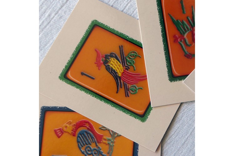 mahjongtileartcards™ - Vintage/Retro Catalin One-Bams (2020)