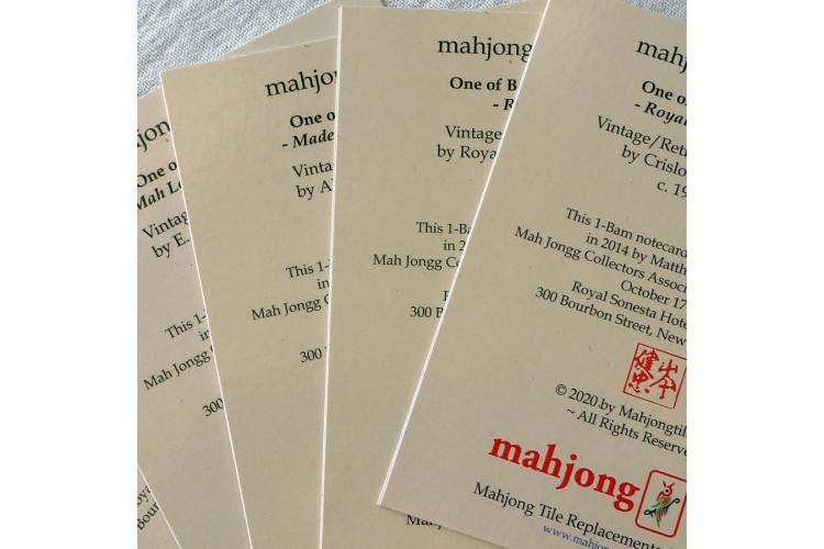 mahjongtileartcards™ - Vintage/Retro Catalin One-Bams (2020)