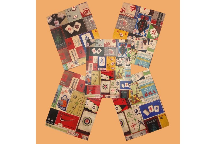mahjongtileartcards™ - Mahjong Matchbox Cover Collage (2021)