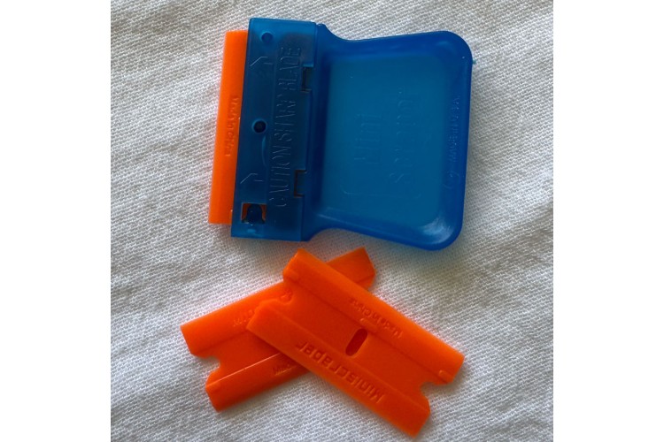 Sticker Remover Handle and Plastic Razor Blades