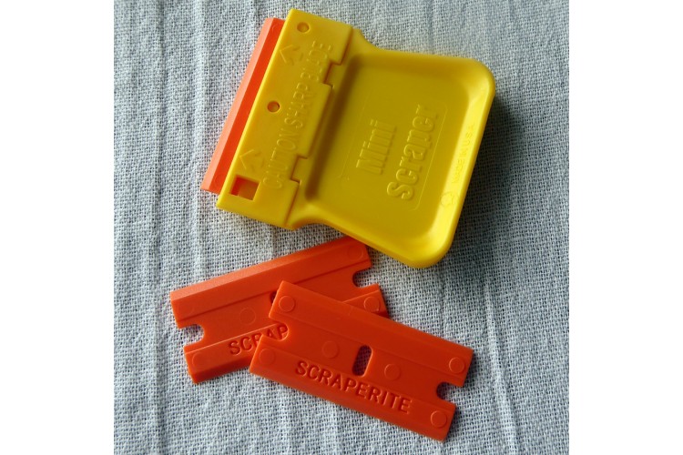 Sticker Remover Handle and Plastic Razor Blades